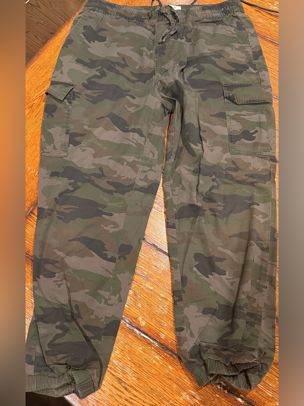 L.T.J Letter to Juliet Women’s Green Camo Cargo Pants L Drawstring Pockets